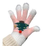 XUMKFJRE Guanti invernali da donna con dita scoperte e touch screen for studenti che vanno in bicicletta(WHITE)