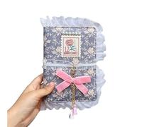 XUMKFJRE Lovely Girl Loose-leaf Set Book Diary Rose Hand Tent Book Cloth Art Lace Edge Notebook(A,A6)