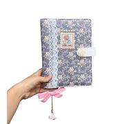XUMKFJRE Lovely Girl Loose-leaf Set Book Diary Rose Hand Tent Book Cloth Art Lace Edge Notebook(B,A5)