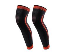 XUMKFJRE Manicotti Compressivi Per Gambe Maniche a compressione for tutta la gamba, supporto lungo for il ginocchio for ciclismo, corsa,(Orange-2Pcs,M)