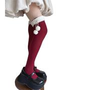 XUMKFJRE Scaldamuscoli Invernali Da Donna Winter Multicolor Thigh Socks Women Solid Color Soft Comfortable Stockings Sweet Over The Knee High(Gold)