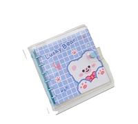 XUMKFJRE Taccuino da 80 fogli Bellissimo raccoglitore a 6 anelli Diario Blocco note Bellissimo album in PVC Diario impermeabile(Blue Bear)
