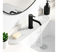 Xummi Pietra assorbente per lavello, tappetino scolapiatti in pietra, tappetino per rubinetto, tappetino ad asciugatura rapida, per cucina e bagno (ellittico, bianco, 45 x 10 cm)