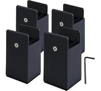 Xummi Rialzo per mobili 10 cm, 4 pezzi Rialzo per letto regolabile con morsetto a vite, Supporta 2268 kg, Rialzi per mobili a capacità di carico elevato per letto, tavolo, sedia, divano (Nero, 10 cm)