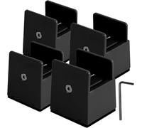 Xummi Rialzo per mobili 5 cm, 4 pezzi Rialzo per letto regolabile con morsetto a vite, Supporta 2268 kg, Rialzi per mobili a capacità di carico elevato per letto, tavolo, sedia, divano (Nero, 5 cm)