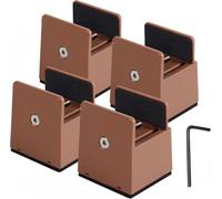 Xummi Rialzo per mobili 5 cm, 4 pezzi Rialzo per letto regolabile con morsetto a vite, Supporta 2268 kg, Rialzi per mobili a capacità di carico elevato per letto, tavolo, sedia, divano (Marrone, 5 cm)