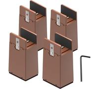 Xummi Set di 4 rialzatori per mobili da 10 cm - Regolabili con morsetto a vite - Supporta 1000 lb - Per letto, tavolo, sedia, divano (marrone, 10 cm)