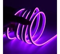 XUNATA 0.5m Viola Striscia LED al Neon con Alimentatore, Flessibile, Impermeabile, DC 12V Luci LED 2835 per Esterni, Feste, Decorazione per Feste, Insegne Pubblicitarie