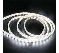 XUNATA 16m Strisce LED 220V con Interruttore e Alimentatore, 5050 60LED/m, IP65 Impermeabile, Flessibile Striscia a LED per Scaletta Tetto Cavi da Cucina Decorazione- Bianco