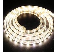 XUNATA 16m Strisce LED 220V e alimentatore, 5050 60LED/m, IP65 Impermeabile, Flessibile Striscia a LED per Scaletta Tetto Cavi da Cucina Decorazione- Bianco Caldo