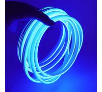XUNATA 1m Blu Striscia LED al Neon con Alimentatore, Flessibile, Impermeabile, DC 12V Luci LED 2835 per Esterni, Feste, Decorazione per Feste, Insegne Pubblicitarie