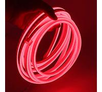 XUNATA 1m Rosso Striscia LED al Neon con Alimentatore, Flessibile, Impermeabile, DC 12V Luci LED 2835 per Esterni, Feste, Decorazione per Feste, Insegne Pubblicitarie