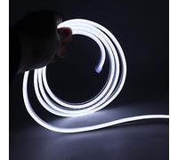 XUNATA 2m Bianco Striscia di Luce al Neon a LED con Interruttore, Alimentazione USB 5V, Luci per tubi in PVC Colorato, IP65 Impermeabile, Flessibile, Taglia a Misura