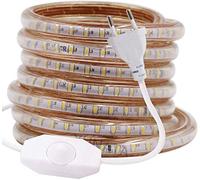 XUNATA 3 Metri Dimmerabile Strisce LED 220V con Interruttore Dimmer, SMD 3014 120LED / m, IP65 Impermeabile, Flessibile Striscia a LED per Scaletta Tetto Cavi da Cucina Decorazione- Bianco Caldo