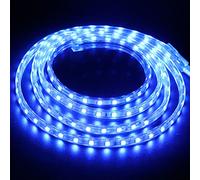 XUNATA 3 Metri Strisce LED 220V con Interruttore e Alimentatore, 5050 60LED/m, IP65 Impermeabile, Flessibile Striscia a LED per Scaletta Tetto Cavi da Cucina Decorazione- Blu