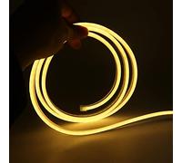 XUNATA 4m Bianco Caldo Striscia di Luce al Neon a LED con Interruttore, Alimentazione USB 5V, Luci per tubi in PVC Colorato, IP65 Impermeabile, Flessibile, Taglia a Misura
