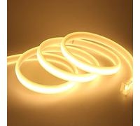 XUNATA 50 m LED al neon flessibile con interruttore, 220 V striscia LED COB, alta luminosità 288 LED/m, IP65 impermeabile, ogni taglio di 50 cm, luce a corda- bianco caldo