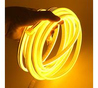 XUNATA 5m Giallo Striscia LED al Neon con Alimentatore, Flessibile, Impermeabile, DC 12V Luci LED 2835 per Esterni, Feste, Decorazione per Feste, Insegne Pubblicitarie