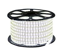 XUNATA Bianco Strisce LED con Interruttore e Alimentatore 220V, 3014 120LED/m, IP65 Impermeabile, Flessibile Striscia a LED per Scaletta Tetto Cavi da Cucina Decorazione- 5m