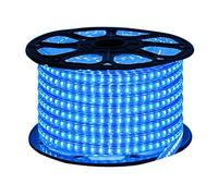XUNATA Blu Strisce LED con Interruttore e Alimentatore 220V, 3014 120LED/m, IP65 Impermeabile, Flessibile Striscia a LED per Scaletta Tetto Cavi da Cucina Decorazione- 5m