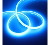 XUNATA LED Neon Flessibile 220 V, Alta Luminosità 288 LED/m Striscia LED COB con Interruttore, Ogni Taglio da 50 cm, IP65 Impermeabile, Luce a corda (7m, Blu Ghiaccio)