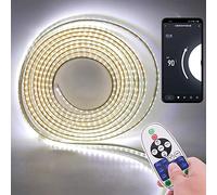 XUNATA Strisce LED 3014 Dimmerabile con Telecomando e Controller WiFi, Nastri LED Impermeabile IP65, Tuya App Funziona con Alexa/Google Assistant/Smart Thing (1m, Bianco)