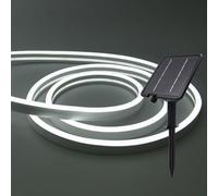XUNATA Striscia LED Neon Flessibile 24V Solare/USB - IP67 Impermeabile 2835 120 LED/m, per Interni/Esterni, Giardino, Bar, Feste (Bianco freddo,9m)