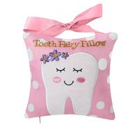 Xunboo Cuscino fatina dei denti con tasca per bambini, sacchetto per ricordi dei denti, regalo per ragazzi e ragazze, 17,3 x 17,3 cm (rosa)
