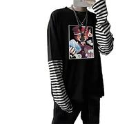 XUNGHO Anime Toilet Bound Hanako Kun Stampato Harajuku T-Shirt Uomo Donna Autunno A Righe Manica Lunga Falso in Due Pezzi T-Shirt