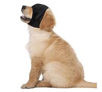 Xuniea Cuffia Calmante per Animali Domestici Copertura in Tessuto per Occhi di Cane Copriorecchie per Cani con Museruola di Ansia per Rumore Cuffie Antirumore per Cani Toelettatura (S)