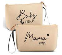 Xuniea Regali per le Future Mamme Donne Incinte Borsa per Cosmetici in Feltro Grigio con Cerniera Regali di Nascita Borsa in Feltro per la Mamma Regalo di Gravidanza per Neomamme(Beige)