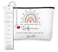 Xuniea Regalo di Laurea per Donna Segnalibro con Frase Motivazionale Pochette Regalo Maestre Fine Anno per Ringraziamento Insegnanti Colleghe Maestre Amica Infermieristica Compleanno Natale