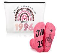 Xuniea Regalo per il 30° Compleanno per Donna - Trousse per il Trucco e Calzini del 1996, Idea Regalo Originale e Umoristica per Donne Nate nel 1996, Set di Accessori per il 30° Compleanno