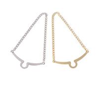 Xuniu 2 Pezzi Uomini Catena di Cravatta, Moda Bowtie per Abito Camicia Regalo Gioielli - Oro Argento