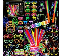 XUNIVERS 552 Pezzi Bastoncini Luminosi,Braccialetto Fluorescente Luminoso,Braccialetti Bastoncini Luminosi per Bambini,Set di Bastoncini Luminosi per Feste Adatti per Matrimoni,Festival,Halloween