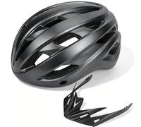 XUNIVERS Casco da bicicletta con luce,per uomo e donna,Taglia Regolabile,Misura del casco da bicicletta,per Tutte Le Forme di attività in Bicicletta,Visiera Rimovibile,1