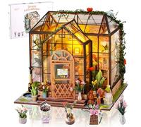 XUNIVERS Kit Casa in Miniatura per Adulti da Costruire, Modello di Mini Casa Fai-da-Te con Mobili Copertura Mini Kit Casa Fatta a Mano da Costruire, Idea Regali Artigianale Creativi (Casa dei Fiori)