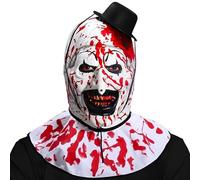 XUNIVERS Maschera di Halloween per Adulti, Terrifier Art The Maschera di Terrorizzazione, Maschera Horror con Cappello da Killer,Carnevale per adulti Scary Halloween Maschera