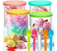 XUNIVERS Per contenitori Ninja Creami Deluxe, NC501 NC500 Serie Ninja Gelatiera Set di 4 accessori ninja per macchina per il ghiaccio lavabile in lavastoviglie, perfetto per gli amanti del gelato