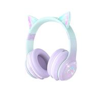 Xunpuls Cuffie Bluetooth per Bambini, Senza-Fili Cuffie Over-Ear, Con orecchie LED, Pieghevole, Con Microfono, Micro SD/TF, HD Stereo, Cuffie ragazze orecchie gatto per scuola/scrivania/PC/TV