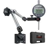 XUNTOP Comparatore Centesimale 0-25,4 mm con Base Magnetica 132lbs/60kg, Digital Dial Indicator 1inch/0.0005inch con Display LCD di Conversione Pollici/metri per Tornio, Stampante 3D, CNC, Industriale