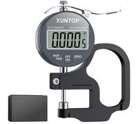 XUNTOP Spessimetro Digitale 0-12,7mm, Misuratore di Spessore con Alta Precisione 0,01mm, Display LCD, Misura in Pollici e Metri, Calibro Elettronico con Auto-Spegnimento per Pelle, Carta, Stoffa