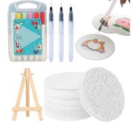 Xunzhi Magic Puffy Paint Kit,3D Foam Texture Painting Set,DIY Magic Foa/m Texture Painting,M/agic Puff/y Paint,Puff/y Pens,3D Drawing Magi/c Foa/m Kit,3D Compressed Cotton Canvas Sponge