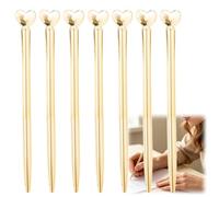 Xunzhi Set di 7 penne a sfera elettropate dorate a forma di cuore, graziose penne multipack, grazioso set di cancelleria, inchiostro nero, penne fantasiose per donne, set di penne da donna