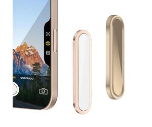 Xunzii 2 Pack Camera Control Button Protector per iPhone 16/Plus/16 Pro/16 Pro Max per Vetro Temperato, Pellicola 9H per il Controllo Della Fotocamera, Ultra Sottile per lo Schermo, Deserto + Bianco