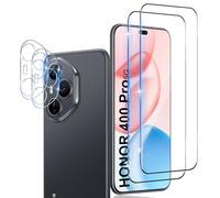 Xunzii Pellicola Protettiva per Honor 400 Pro, con Protezione Lente Fotocamera, Anti-Graffio Vetro Temperato Film, 3D HD 9H Hardness Protezione Schermo [2+2 Pezzi]