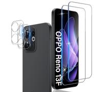 Xunzii Pellicola Vetro Temperato per Oppo Reno 13 F/13F/Reno 13 FS 5G/4G, con Protezione Lente Fotocamera, 0,33mm Ultra Trasparente [Durezza 9H Anti Graffi] Protezione Schermo Pellicola Protettiva