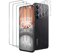 Xunzii Pellicola Vetro Temperato per Realme C75 4G/Realme 14x 5G, con HD Protezione Lente Fotocamera, [Durezza 9H Anti Graffi] Vetrino Protezione Schermo Pellicola Protettiva [3+3 Pezzi]