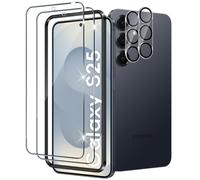 Xunzii Pellicola Vetro Temperato per Samsung Galaxy S25 5G, con Nero Protezione Lente Fotocamera, [Durezza 9H Anti Graffi] Vetrino Protezione Schermo Pellicola Protettiva [2+2 Pezzi]