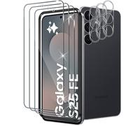 Xunzii Pellicola Vetro Temperato per Samsung Galaxy S25 FE 5G [3+3 Pezzi], con HD Protezione Lente Fotocamera, [Durezza 9H Anti Graffi] 0,33mm Vetrino Protezione Schermo Pellicola Protettiva